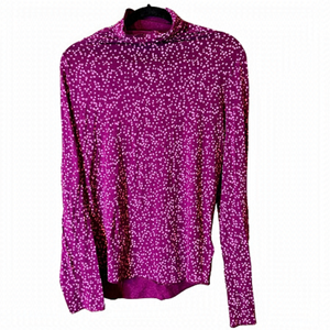 GAP Women’s Feather Turtleneck Fuchsia Pink Flower XL Tall Long Sleeve Sweater